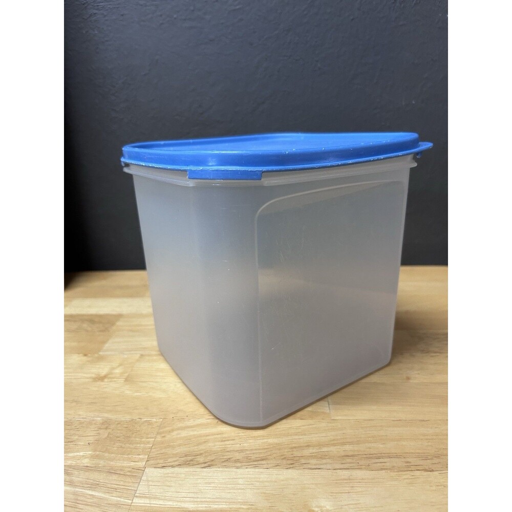 Vintage Tupperware 1621-4 Square #3 Modular Mates 4 Liter Blue Lid 1623-5